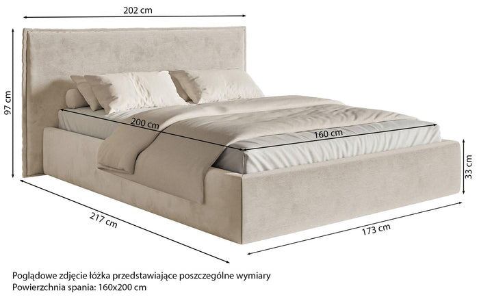 NADUVI Collection Bedframe Esmay velvet met opbergruimte 160 x 200 cm