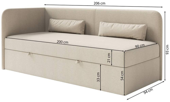 NADUVI Collection Jeugdbed Cambrils chenille links 90 x 200 cm met