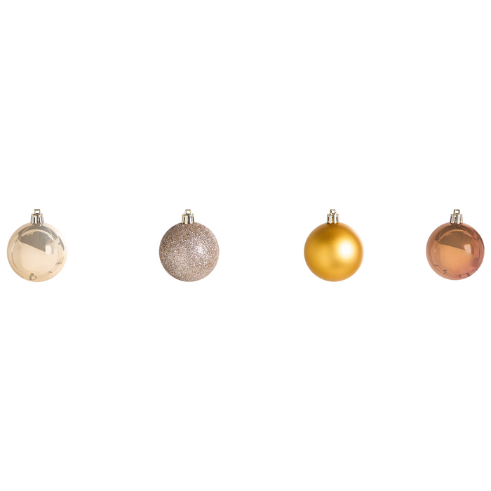 Beliani-KOLIMA-Set van 48 kerstballen-Goud-Synthetisch materiaal