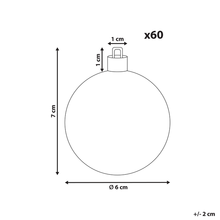 Beliani-FEGEN-Set van 60 kerstballen-Goud-Synthetisch materiaal
