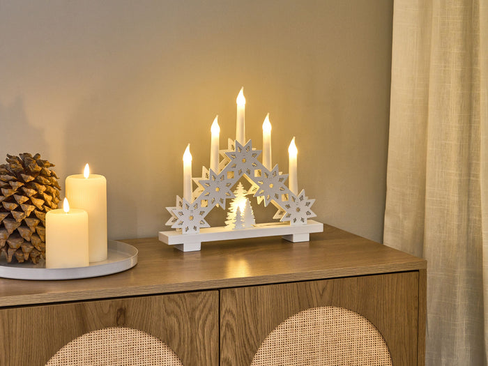 Beliani - BILLAN - LED kandelaar - Wit - MDF