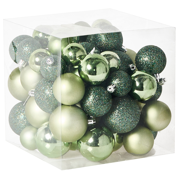 Beliani - TYIN- Set van 60 kerstballen - Groen - Synthetisch