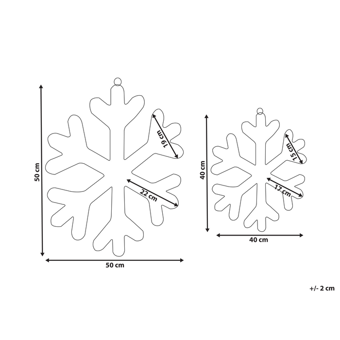 Beliani - GURRE - LED-decoratie set van 2 - Wit - Metaal