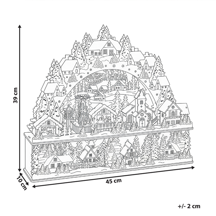 Beliani - BOLKESJO - LED kerstdecoratie - Lichtbruin - Multiplex