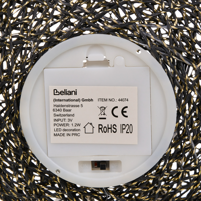 Beliani - BOLMEN - LED kerstdecoratie - Zwart - Papier