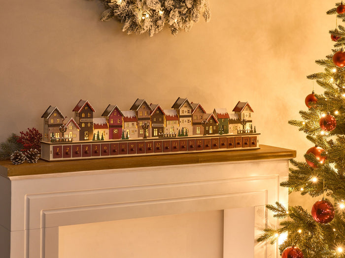 Beliani - ASPERN - LED kerstdecoratie - Rood - Multiplex