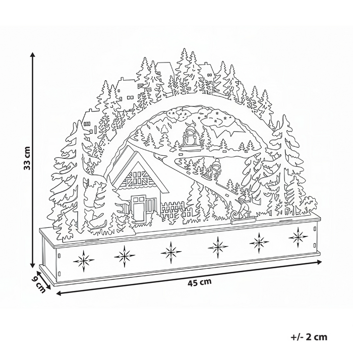 Beliani - GOKSJO - LED kerstdecoratie - Lichtbruin - Multiplex