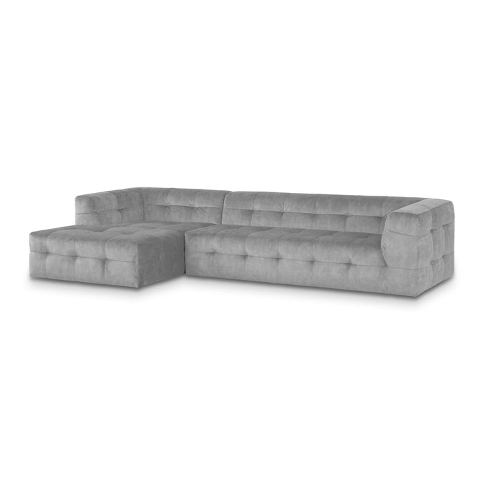 by fonQ Wies 4,5-zits Hoekbank Links - Fluweel - Oud Roze