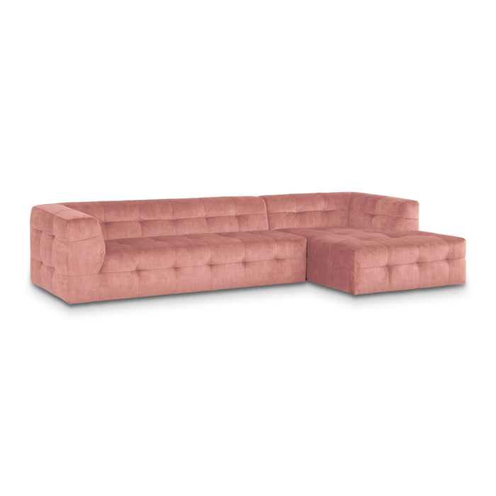 by fonQ Wies 4,5-zits Hoekbank Rechts - Fluweel - Oud Roze