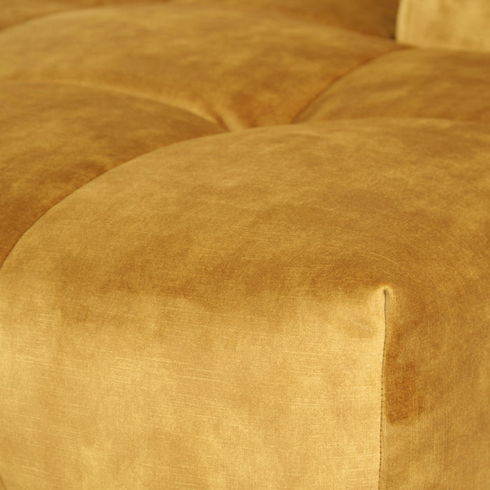 by fonQ Wies 3,5-zits Hoekbank Rechts - Fluweel - Goudgeel