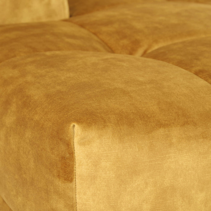 by fonQ Wies 3,5-zits Hoekbank Links - Fluweel - Goudgeel