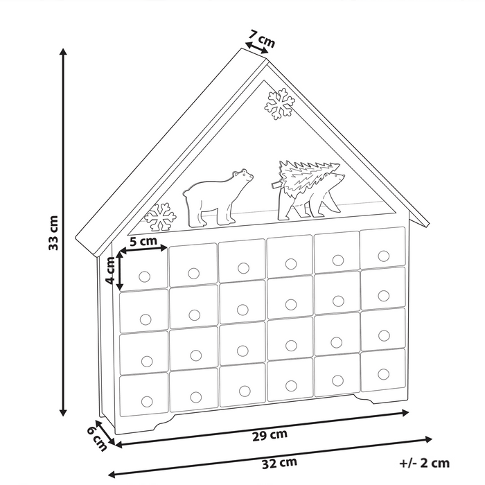 Beliani - MJOSA - LED kerstdecoratie - Wit - Multiplex