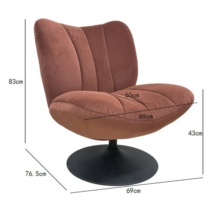 DÉJA Living - Draaifauteuil Beige|Zwart - 70x78x82cm - Morten