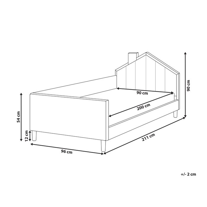 Beliani - KERVAN - Eenpersoonsbed - Taupe|Wit - 90 x 200 cm - Fluweel