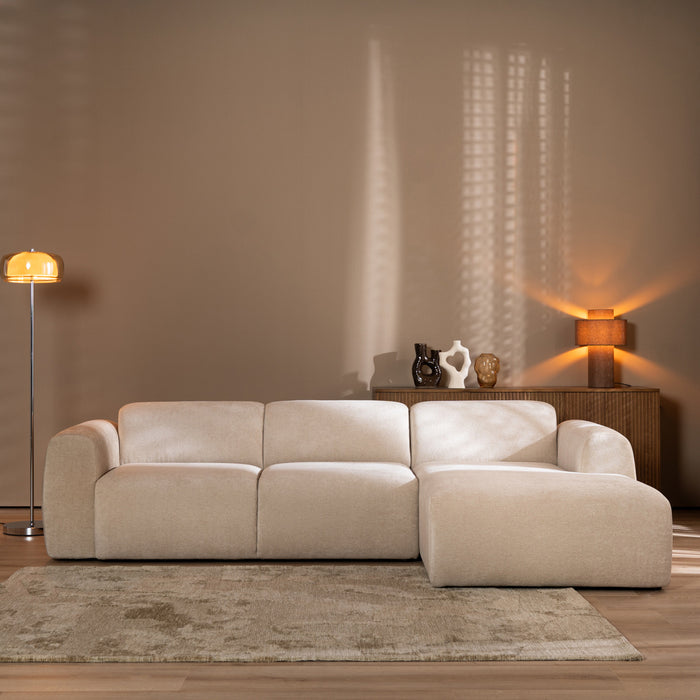 Bronx71 Hoekbank Maine chenille stof beige rechts