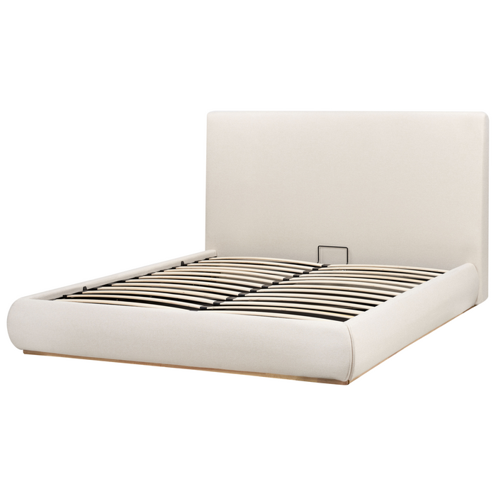 Beliani-CAMPAGNE-Bed met opbergruimte-Beige-160 x 200 cm-Polyester