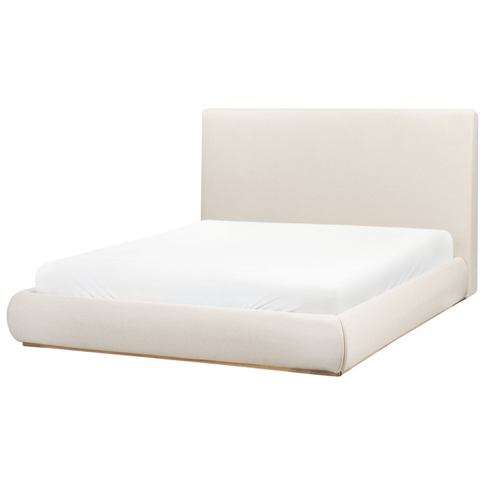 Beliani-CAMPAGNE-Bed met opbergruimte-Beige-160 x 200 cm-Polyester