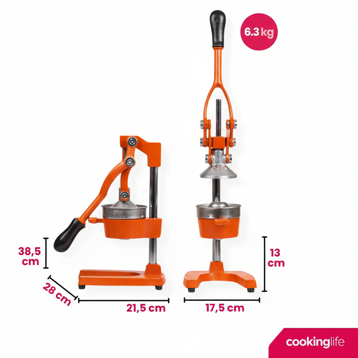 Cookinglife Citruspers - Gietijzer - Hevelmodel - Zwart