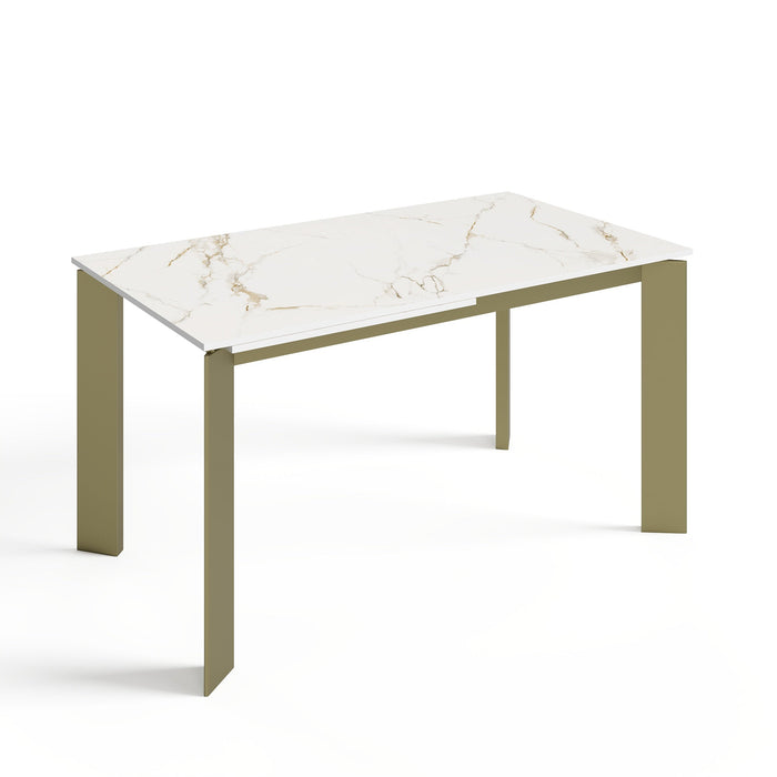 Uitschuifbare tafel 6-8 personen wit marmer effect keramiek 140cm