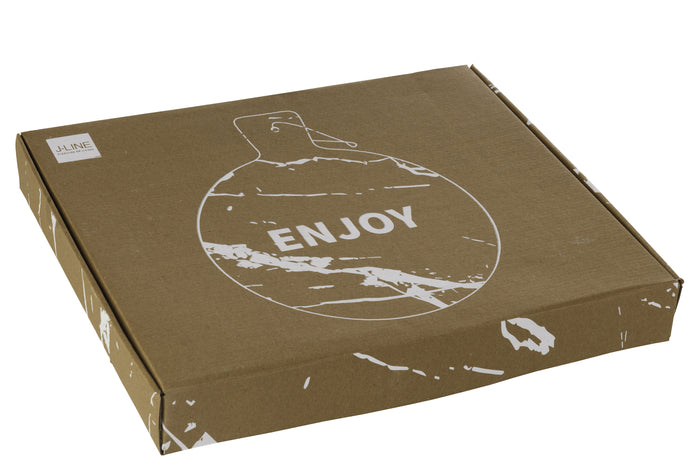 J-Line snijplank Rond Enjoy Marmer - steen - wit