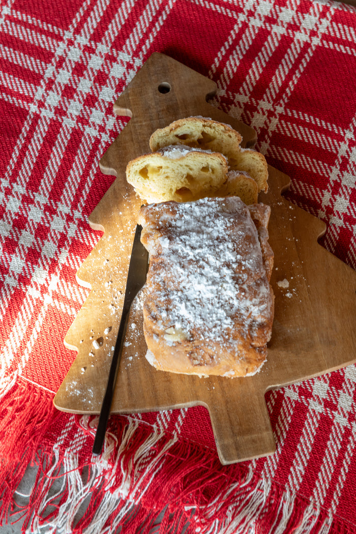 J-Line kaasplank + mes Kerstboom - hout - naturel