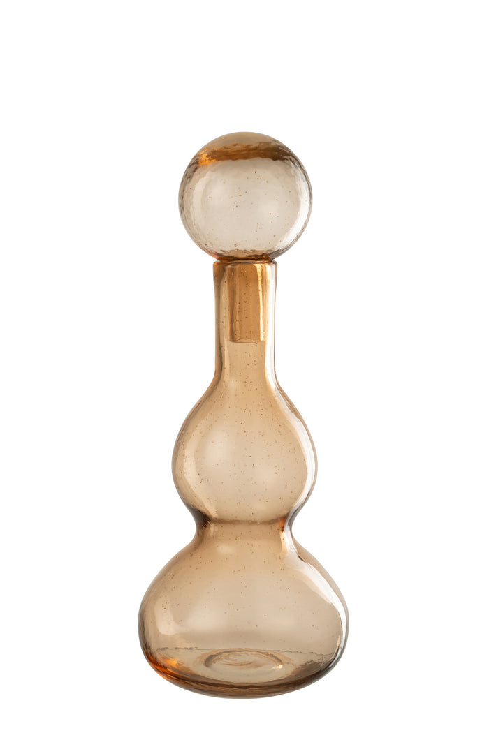 J-Line decoratie fles + stop Carol - caramel - small