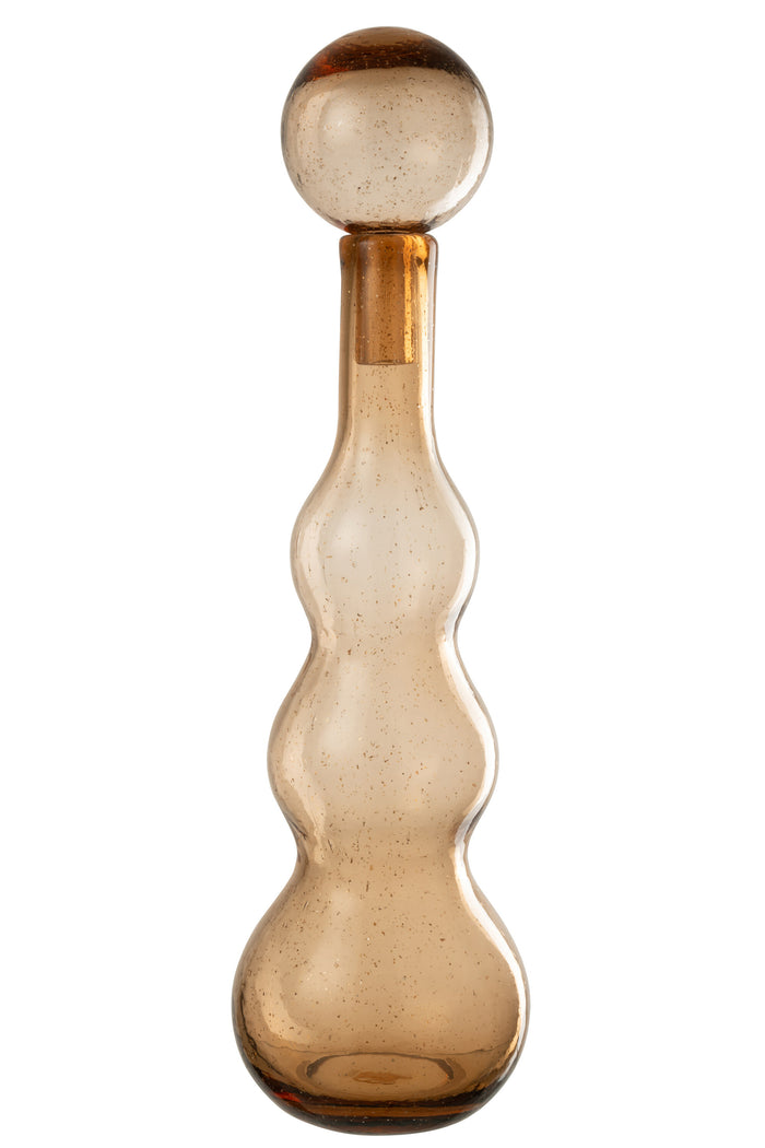 J-Line decoratie fles + stop Carol - caramel - large