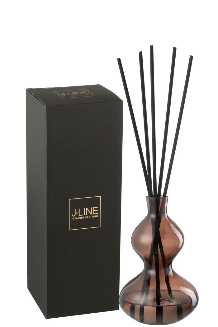 J-Line geurolie Li-ly land - glas - bruin - small