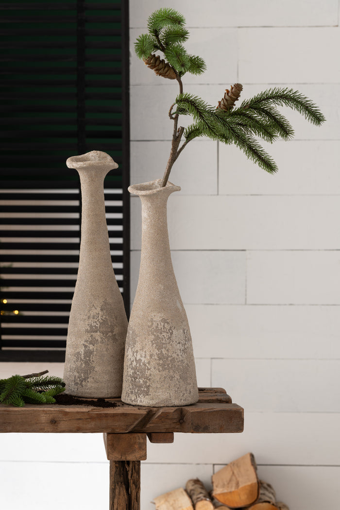 J-Line decoratie tak Dennenboom - kunststof - groen|bruin -