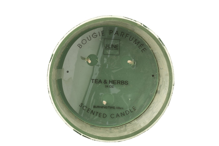 J-Line geurkaars Spiegel - glas - groen