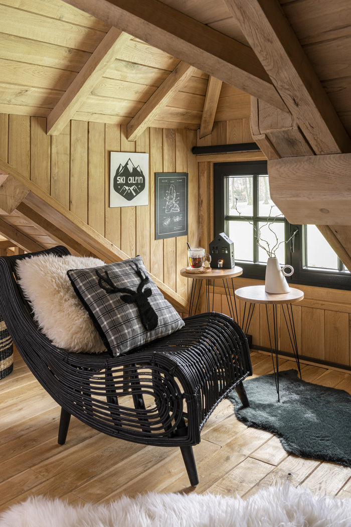 J-Line tapijt Schaap - nepbont - zwart