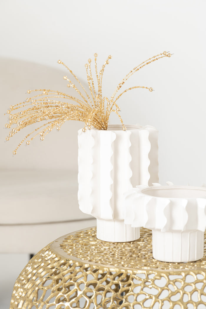 J-Line vaas Helix - wit - medium - keramiek