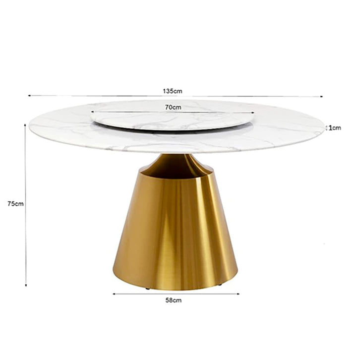 Eettafel Lucia Ø135cm wit en goud Kare Design