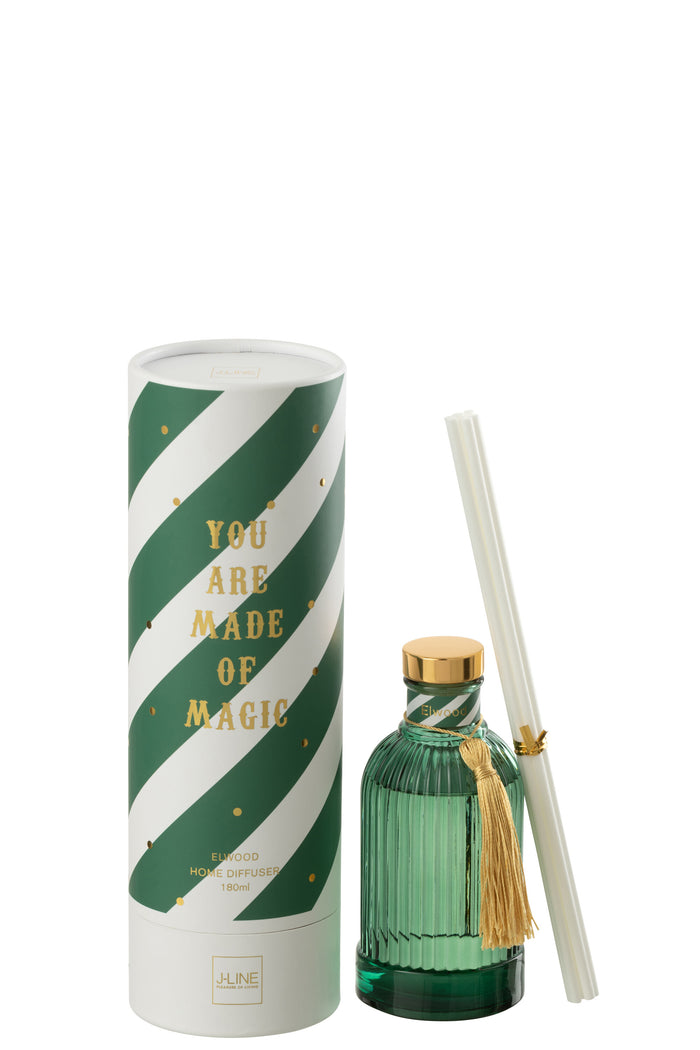 J-Line geurolie + stokjes Magic - wit|groen - small