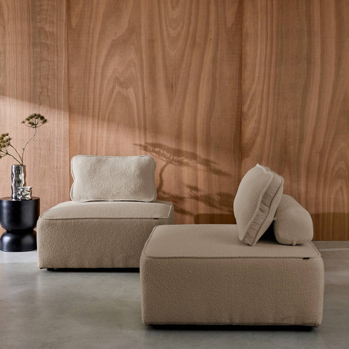 sweeek - Fauteuils boucléstof 1 zitplaats (set van 2)