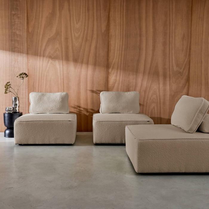 sweeek - Fauteuils boucléstof 1 zitplaats (set van 3)