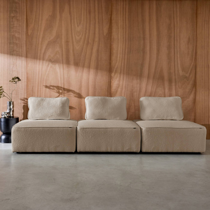 sweeek - Fauteuils boucléstof 1 zitplaats (set van 3)