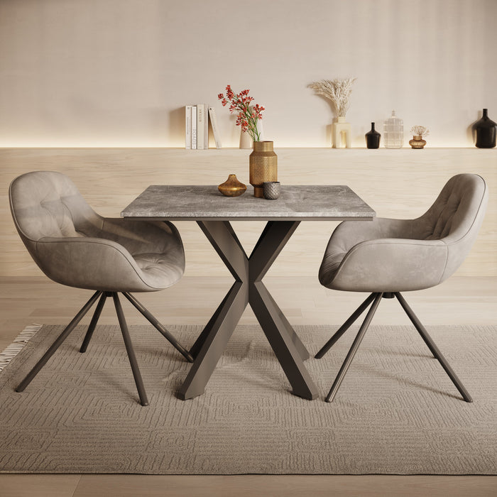 Meubella - Eetkamertafel Pacey - Betonlook - 90 cm