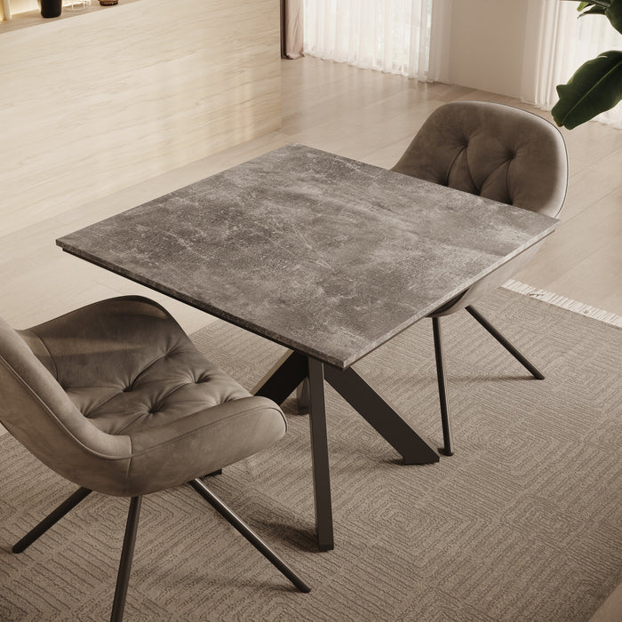 Meubella - Eetkamertafel Pacey - Betonlook - 90 cm