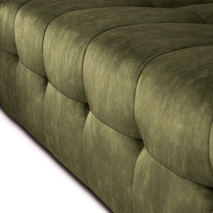 by fonQ Wies 4,5-zits Hoekbank Links - Fluweel - Army Green