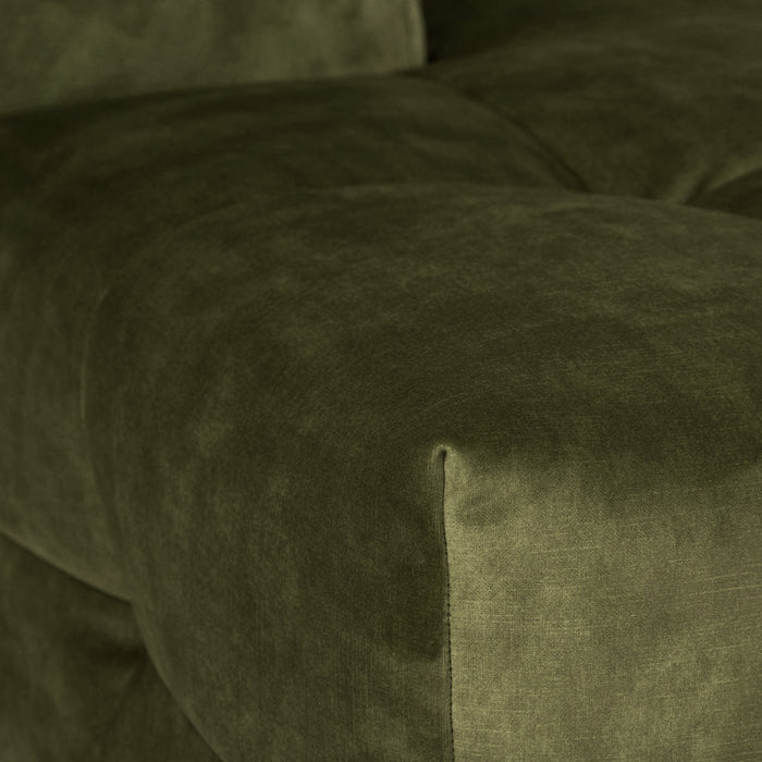 by fonQ Wies 4,5-zits Hoekbank Links - Fluweel - Army Green