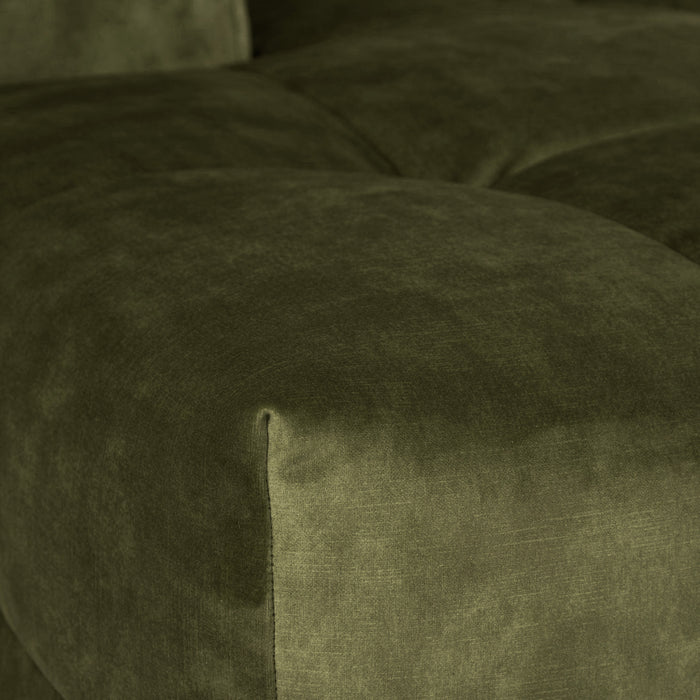 by fonQ Wies 3,5-zits Hoekbank Rechts - Fluweel - Army Green