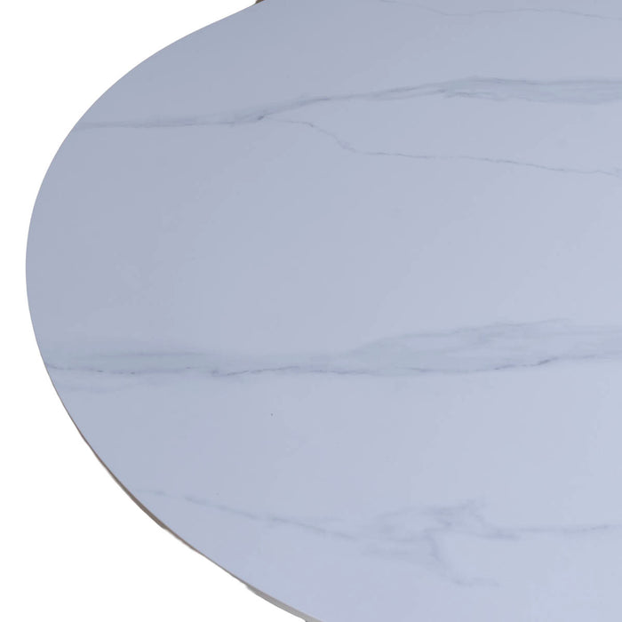 Giga Meubel - Eettafel Wit Keramiek|Naturel - 200x90x75cm - Madia