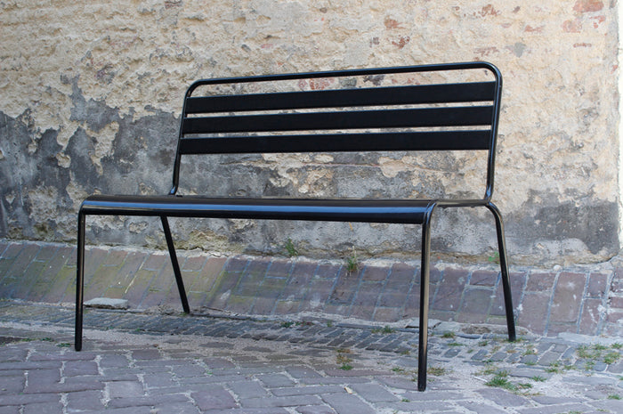 Metalen tuinbank Max 120 cm zwart