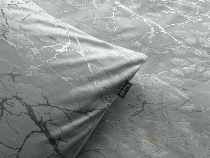 Eleganzzz Dekbedovertrek Marbel Foil Velvet - grey