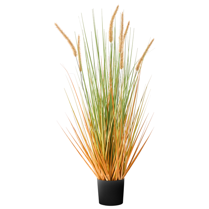 Beliani-BRISTLEGRASS-Kunstplant-Groen|Oranje-90 cm-Synthetisch