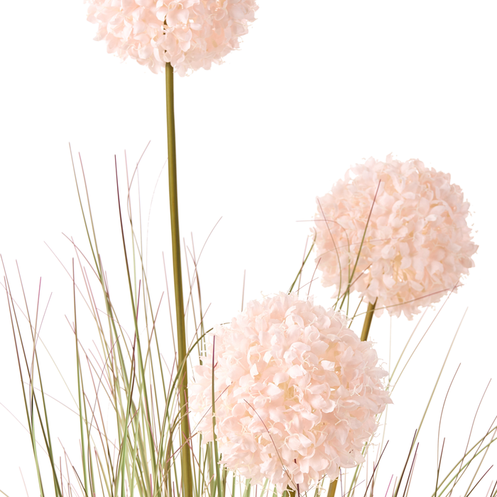 Beliani-SNOWBALL BUSH-Kunstplant-Groen|Roze-120 cm-Synthetisch