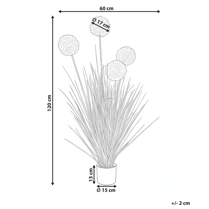 Beliani-SNOWBALL BUSH-Kunstplant-Groen|Roze-120 cm-Synthetisch