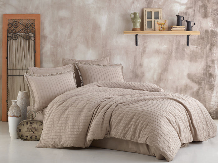 LINNICK Dekbedovertrek Katoen Renforcé Estina - sand