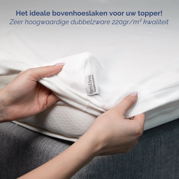 Harris&Darwin - Hoeslaken - Jersey - Wit - 180x200cm